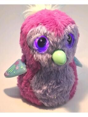 Hatchimals Purple Pink Bird Owl Interactive Pet Toy Tested Works